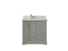 Boston 36 in. W x 22 in. D Left Offset Sink Bathroom Vanity - photo 16