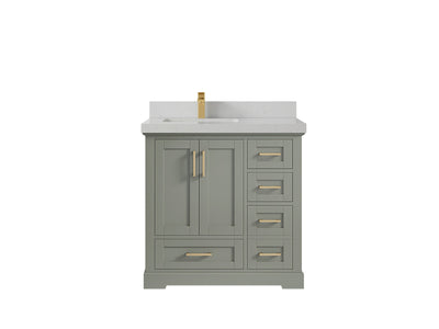 Boston 36 in. W x 22 in. D Left Offset Sink Bathroom Vanity - Willow Bath and Vanity