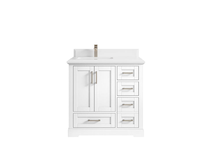 Boston 36 in. W x 22 in. D Left Offset Sink Bathroom Vanity - photo 49