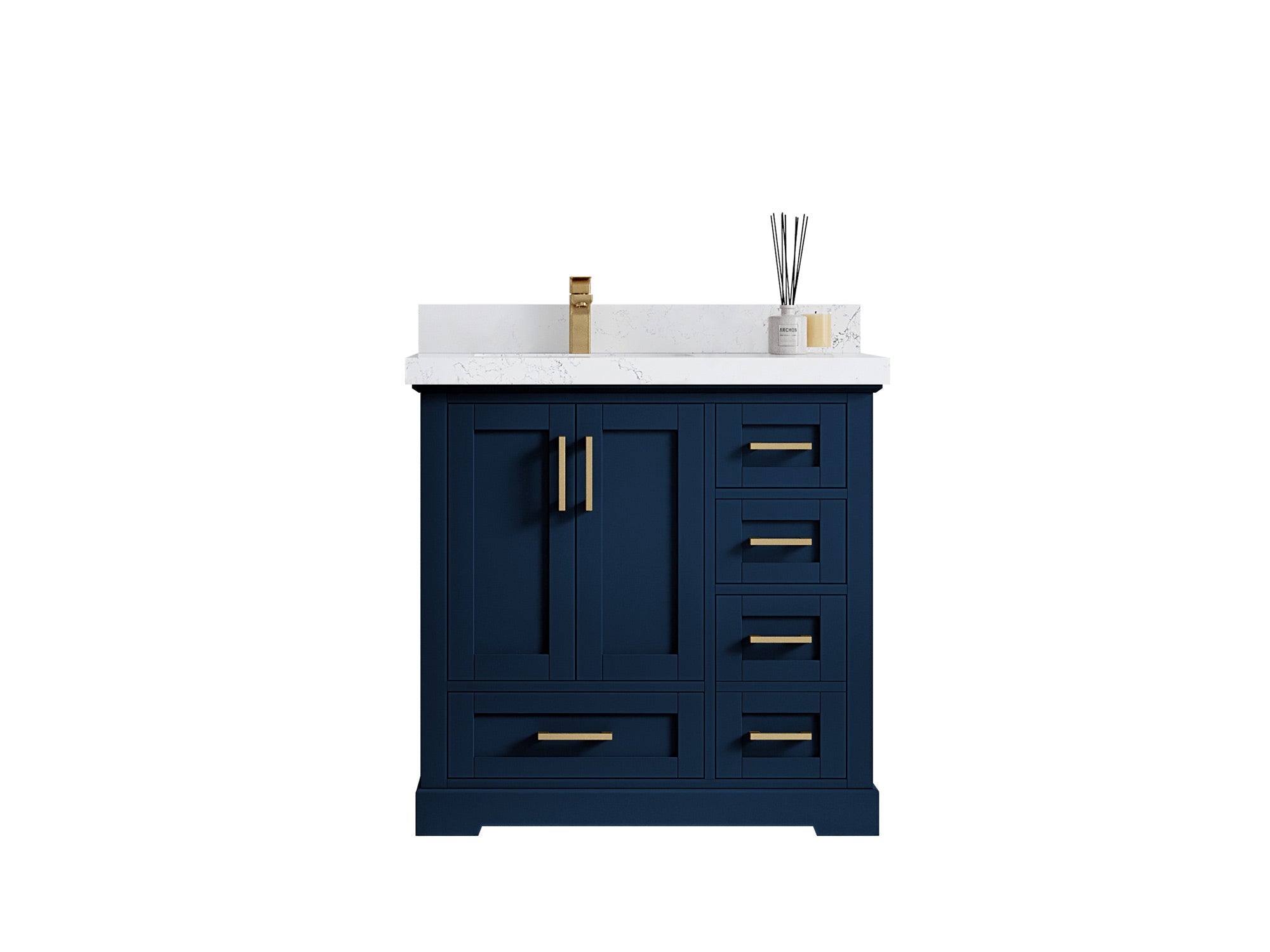 Boston 36 in. W x 22 in. D Left Offset Sink Bathroom Vanity - Willow Bath and Vanity