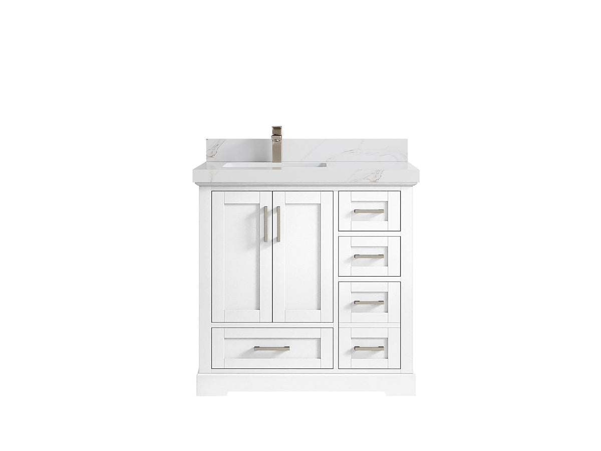 Boston 36 in. W x 22 in. D Left Offset Sink Bathroom Vanity - Willow Bath and Vanity