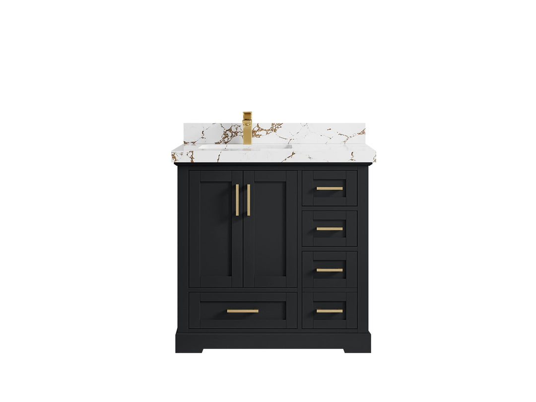 Boston 36 in. W x 22 in. D Left Offset Sink Bathroom Vanity - Willow Bath and Vanity