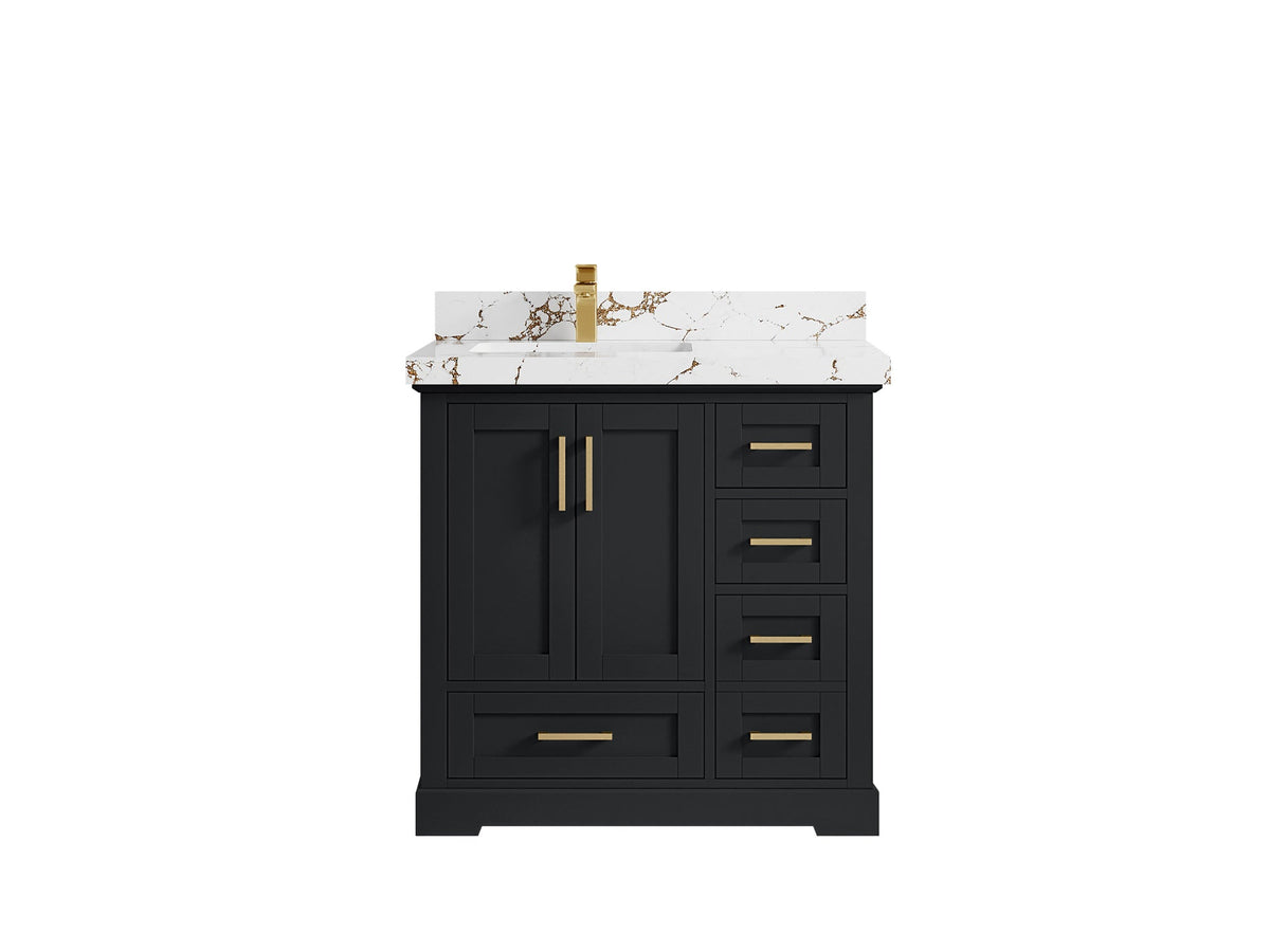 Boston 36 in. W x 22 in. D Left Offset Sink Bathroom Vanity - Willow Bath and Vanity