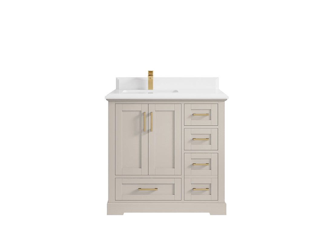 Boston 36 in. W x 22 in. D Left Offset Sink Bathroom Vanity - Willow Bath and Vanity