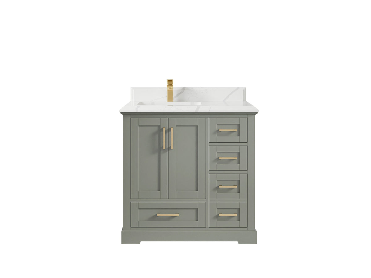 Boston 36 in. W x 22 in. D Left Offset Sink Bathroom Vanity - Willow Bath and Vanity