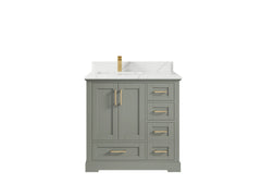 Boston 36 in. W x 22 in. D Left Offset Sink Bathroom Vanity - photo 44