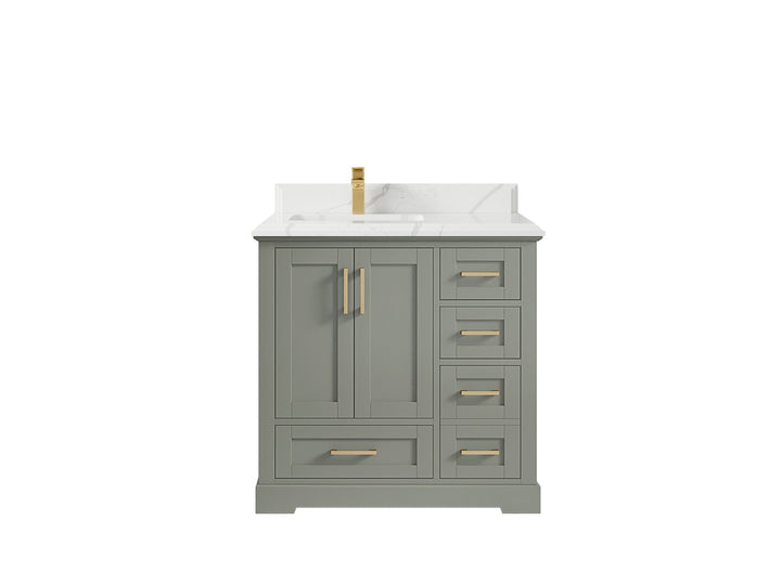 Boston 36 in. W x 22 in. D Left Offset Sink Bathroom Vanity - photo 44