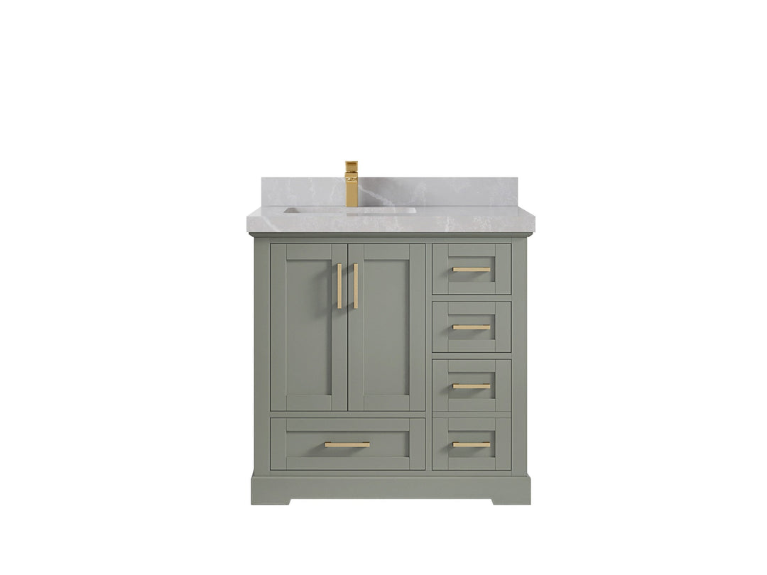 Boston 36 in. W x 22 in. D Left Offset Sink Bathroom Vanity - Willow Bath and Vanity