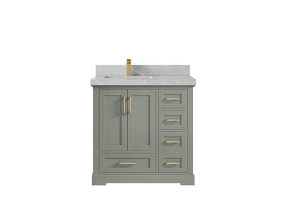 Boston 36 in. W x 22 in. D Left Offset Sink Bathroom Vanity - Willow Bath and Vanity