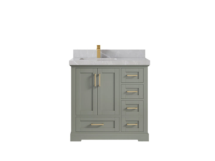 Boston 36 in. W x 22 in. D Left Offset Sink Bathroom Vanity - photo 30