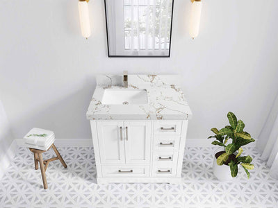 Boston 36 in. W x 22 in. D Left Offset Sink Bathroom Vanity - Willow Bath and Vanity