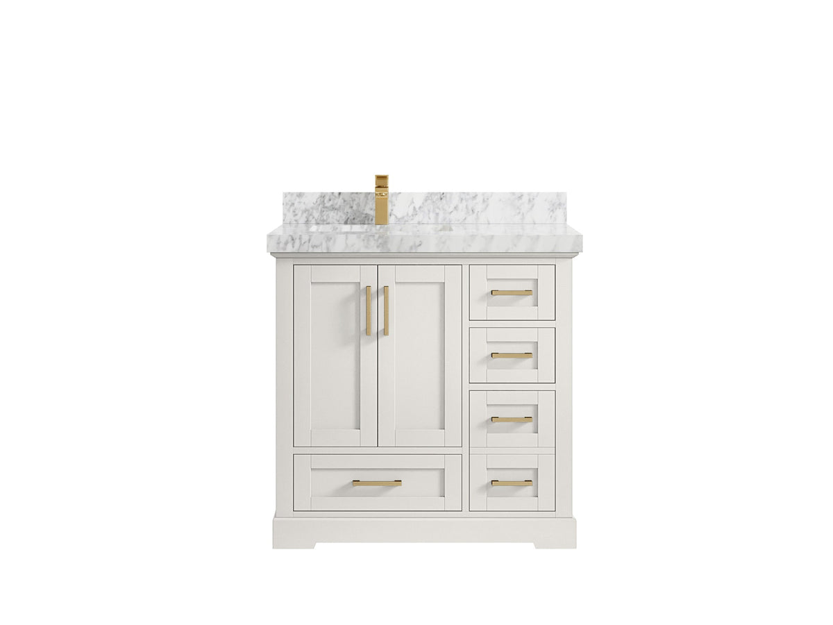 Boston 36 in. W x 22 in. D Left Offset Sink Bathroom Vanity - Willow Bath and Vanity