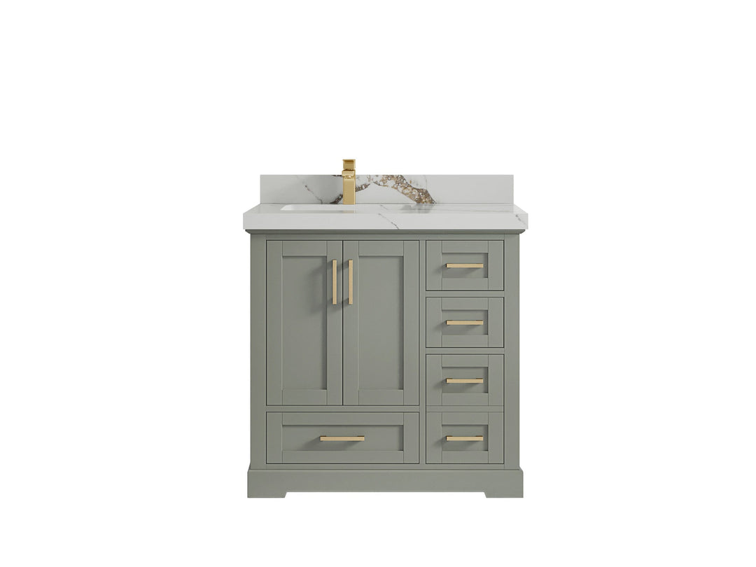 Boston 36 in. W x 22 in. D Left Offset Sink Bathroom Vanity - Willow Bath and Vanity