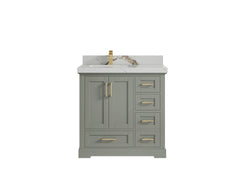 Boston 36 in. W x 22 in. D Left Offset Sink Bathroom Vanity - photo 20