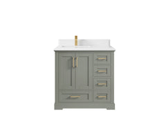 Boston 36 in. W x 22 in. D Left Offset Sink Bathroom Vanity - photo 48