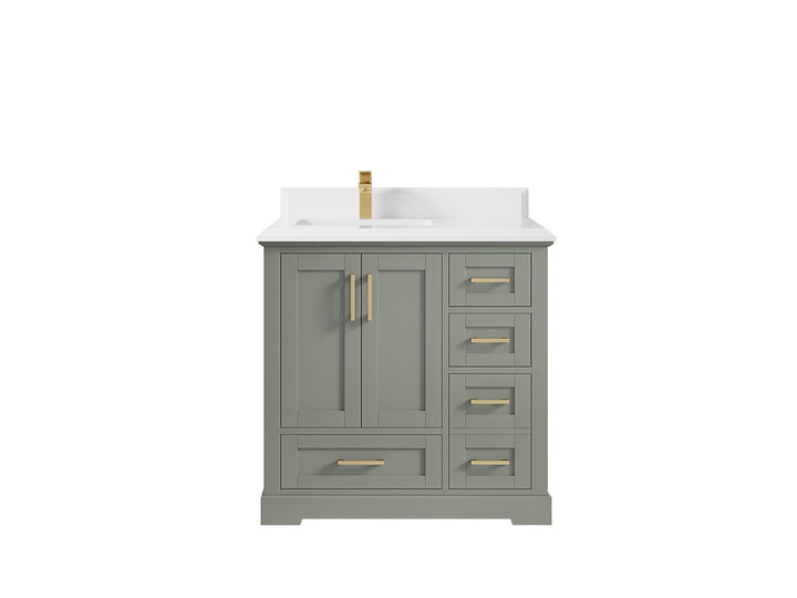 Boston 36 in. W x 22 in. D Left Offset Sink Bathroom Vanity - photo 48