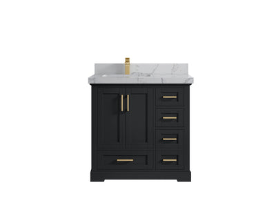 Boston 36 in. W x 22 in. D Left Offset Sink Bathroom Vanity - Willow Bath and Vanity