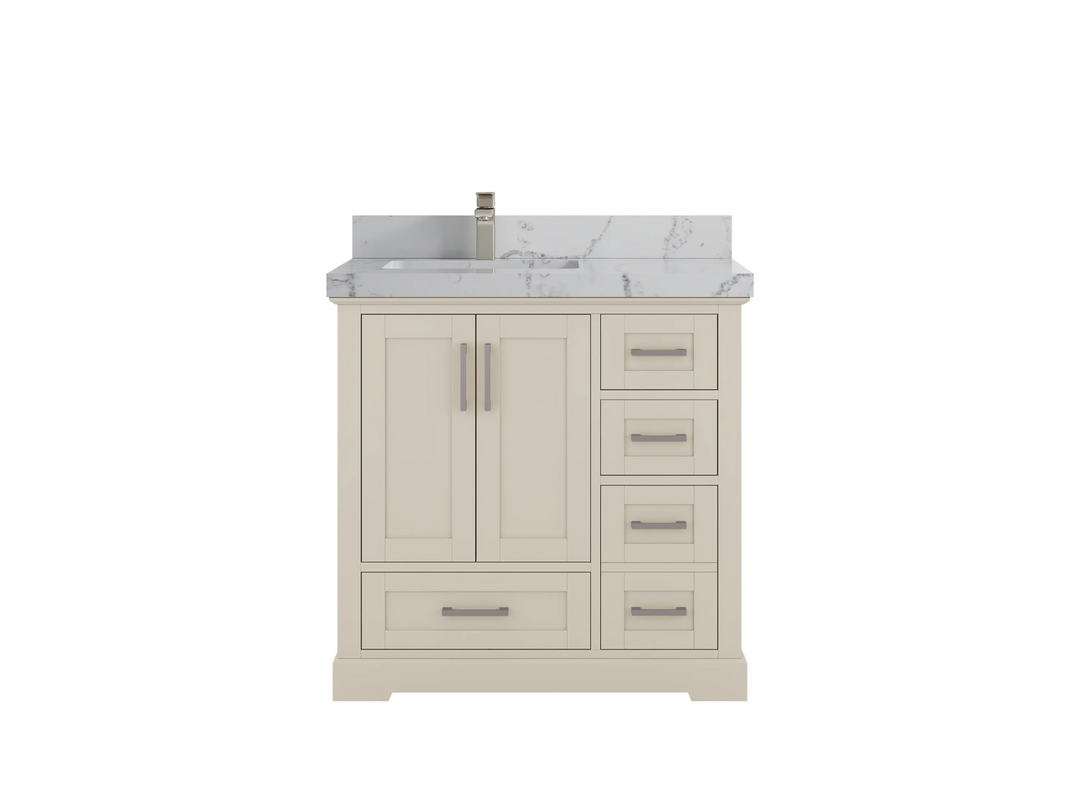 Boston 36 in. W x 22 in. D Left Offset Sink Bathroom Vanity | 
              
                 Fine Grain Linen Beige
                
                  
             - BST-CAB-FNG-35L - photo №30