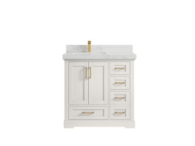 Boston 36 in. W x 22 in. D Left Offset Sink Bathroom Vanity - Willow Bath and Vanity
