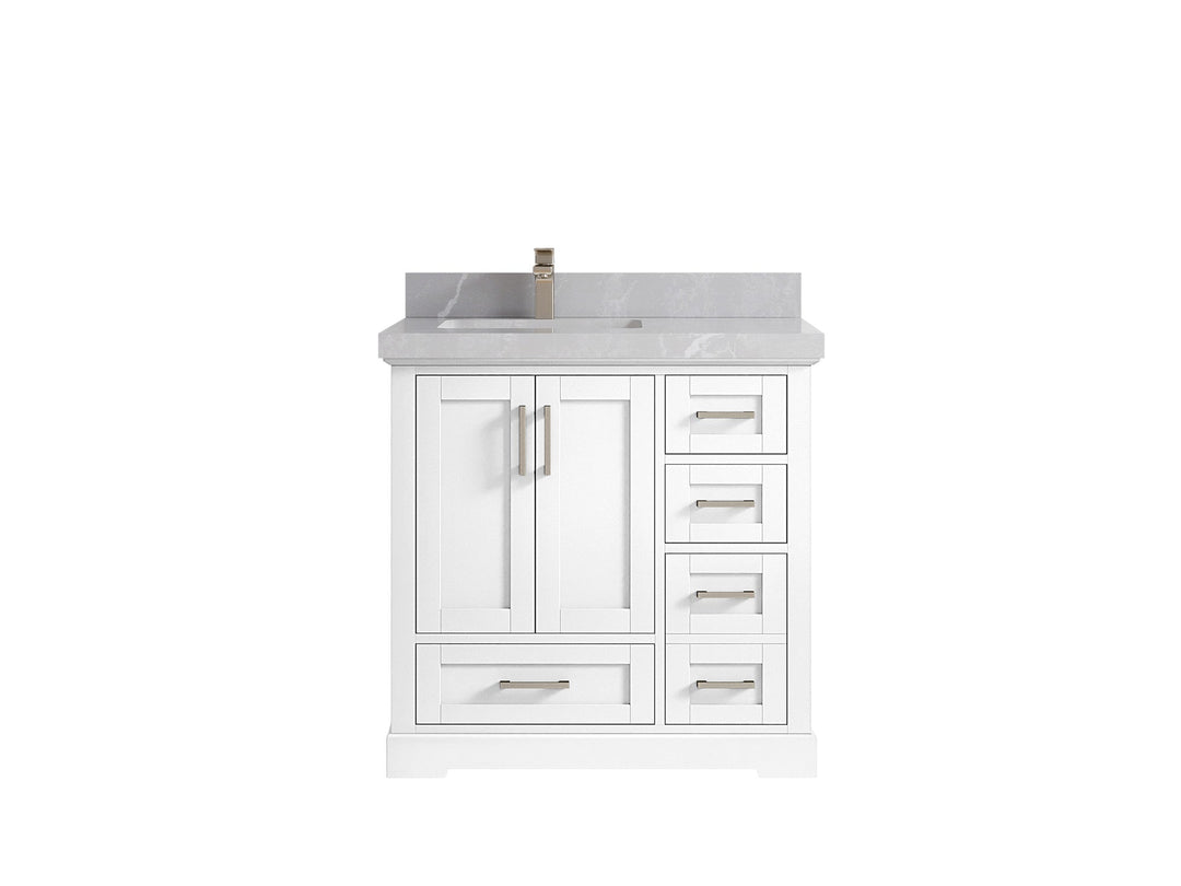 Boston 36 in. W x 22 in. D Left Offset Sink Bathroom Vanity - Willow Bath and Vanity
