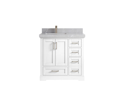 Boston 36 in. W x 22 in. D Left Offset Sink Bathroom Vanity - Willow Bath and Vanity