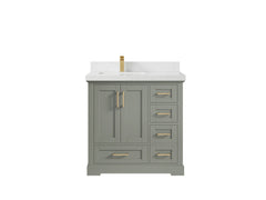 Boston 36 in. W x 22 in. D Left Offset Sink Bathroom Vanity - photo 28