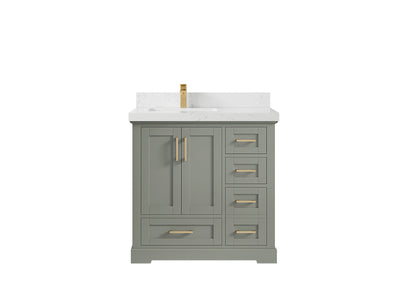 Boston 36 in. W x 22 in. D Left Offset Sink Bathroom Vanity - Willow Bath and Vanity