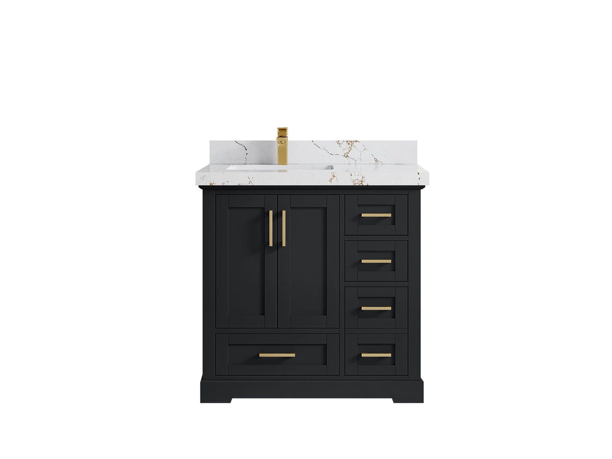 Boston 36 in. W x 22 in. D Left Offset Sink Bathroom Vanity - Willow Bath and Vanity