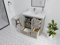 Boston 36 in. W x 22 in. D Left Offset Sink Bathroom Vanity - photo 3