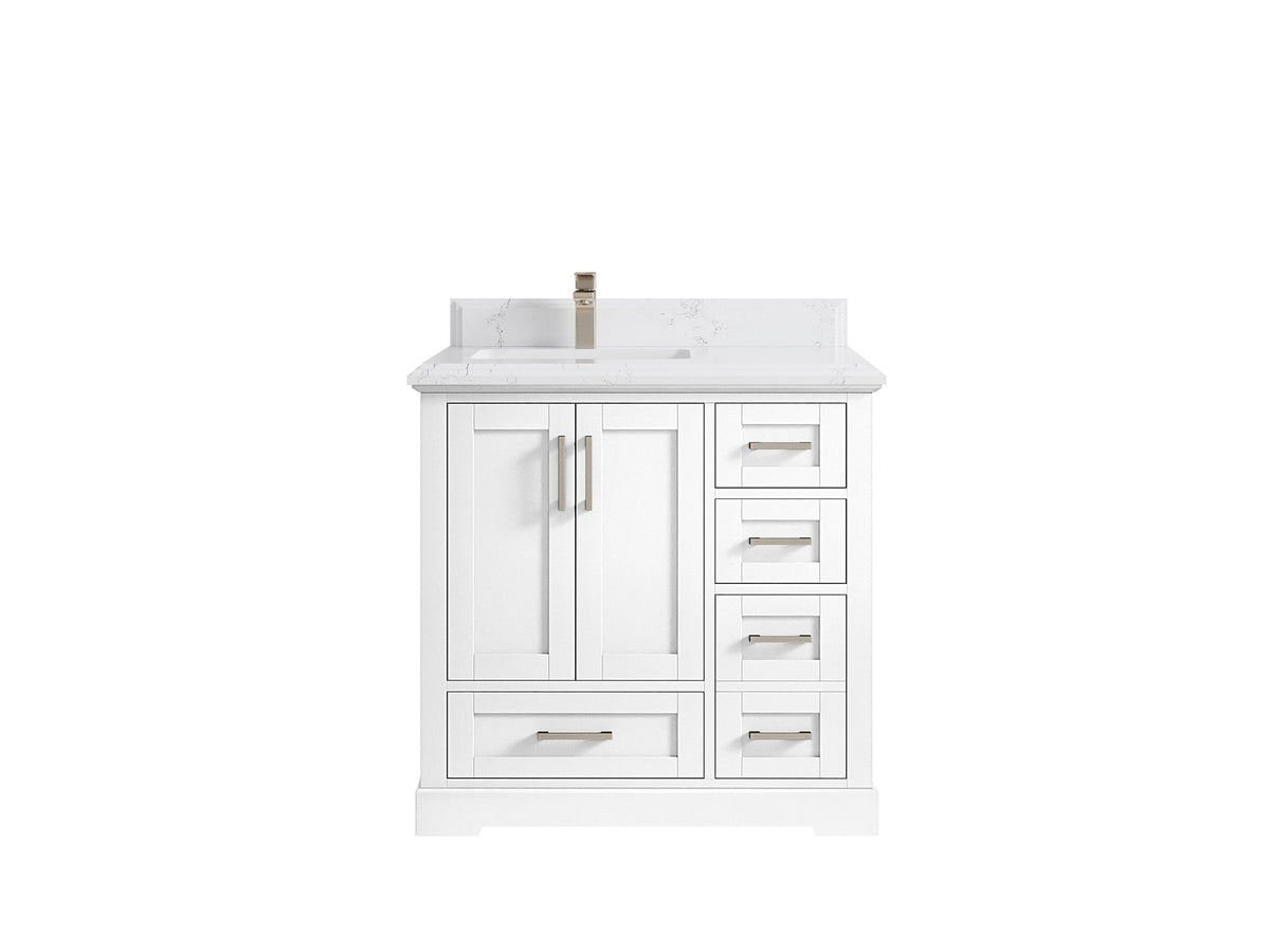 Boston 36 in. W x 22 in. D Left Offset Sink Bathroom Vanity - Willow Bath and Vanity
