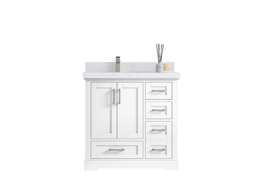 Boston 36 in. W x 22 in. D Left Offset Sink Bathroom Vanity - Willow Bath and Vanity