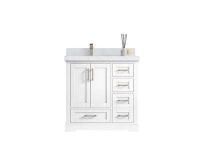 Boston 36 in. W x 22 in. D Left Offset Sink Bathroom Vanity - Willow Bath and Vanity