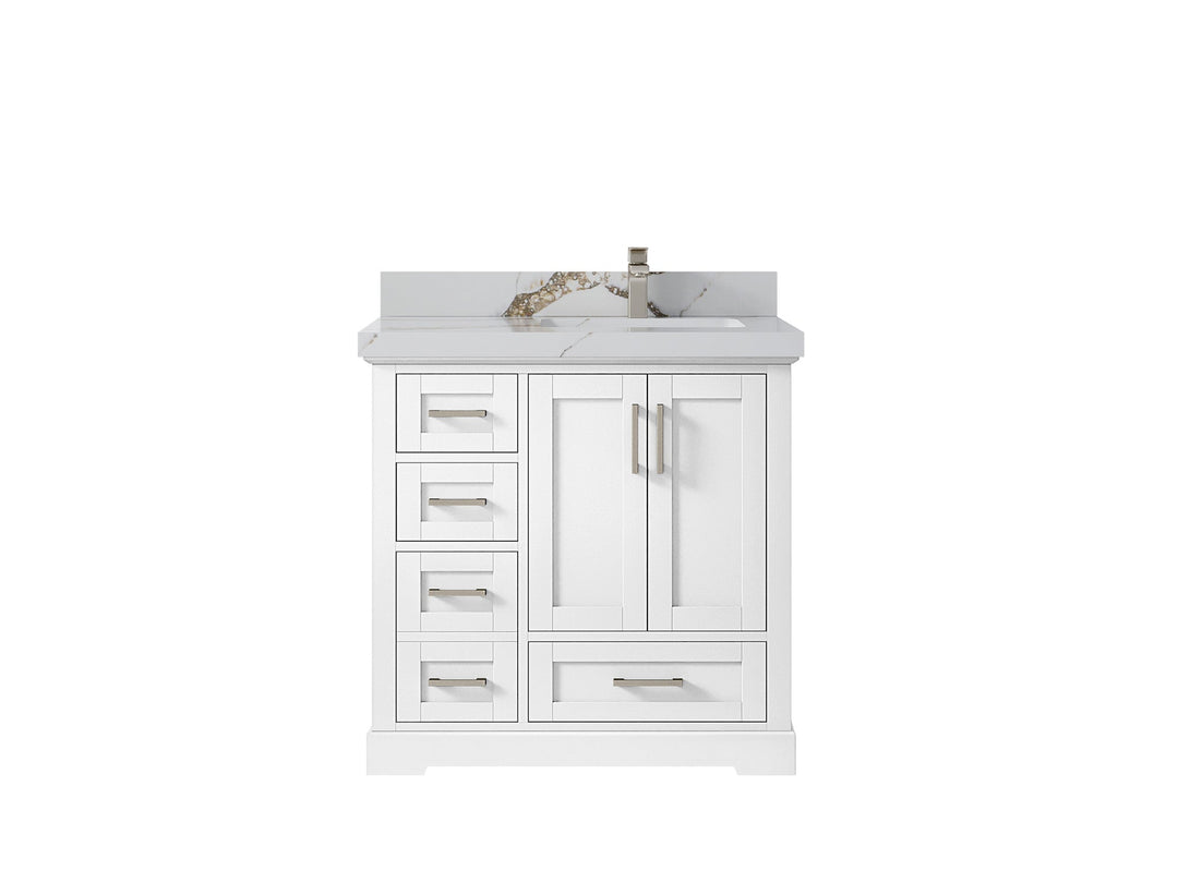 Boston 36 in. W x 22 in. D Right Offset Sink Bathroom Vanity - Willow Bath and Vanity