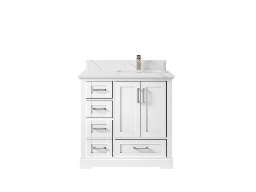 Boston 36 in. W x 22 in. D Right Offset Sink Bathroom Vanity - Willow Bath and Vanity