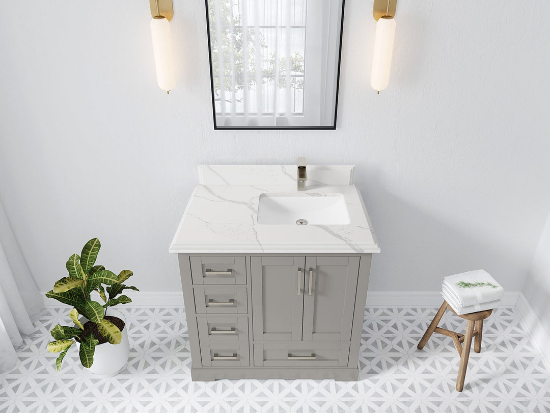 Boston 36 in. W x 22 in. D Right Offset Sink Bathroom Vanity - Willow Bath and Vanity