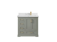 Boston 36 in. W x 22 in. D Right Offset Sink Bathroom Vanity - photo 22
