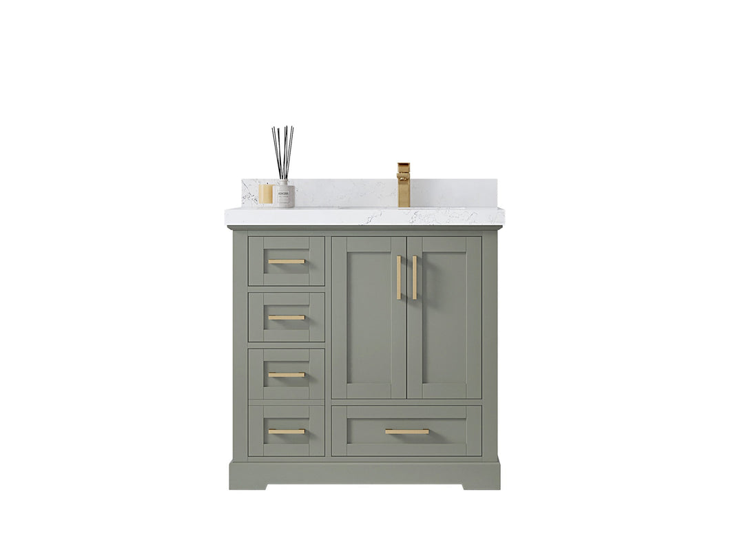 Boston 36 in. W x 22 in. D Right Offset Sink Bathroom Vanity - Willow Bath and Vanity