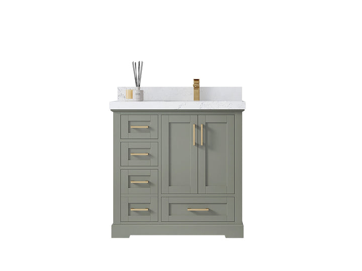 Boston 36 in. W x 22 in. D Right Offset Sink Bathroom Vanity - photo 1