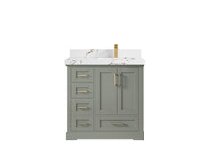 Boston 36 in. W x 22 in. D Right Offset Sink Bathroom Vanity - photo 34