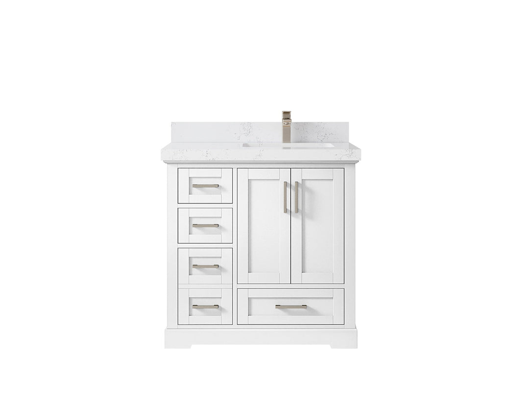 Boston 36 in. W x 22 in. D Right Offset Sink Bathroom Vanity - Willow Bath and Vanity