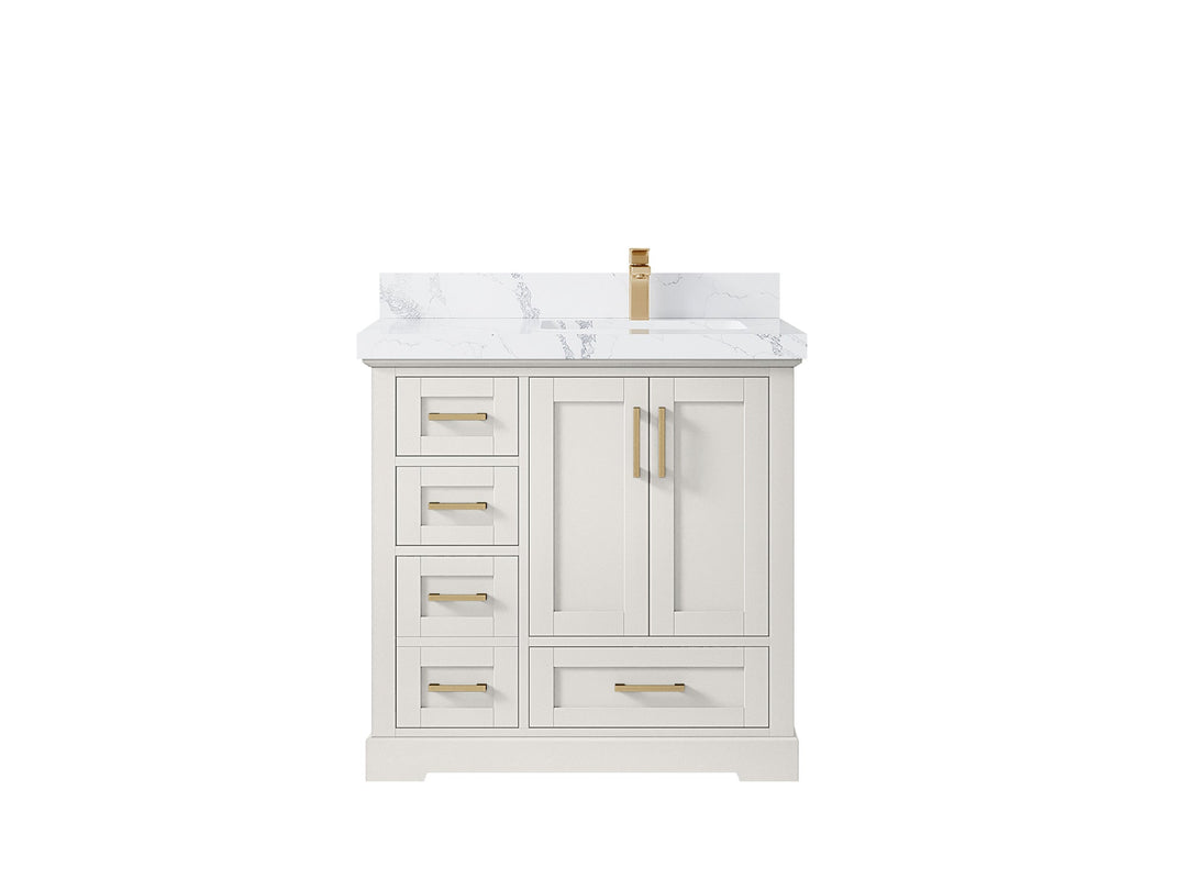 Boston 36 in. W x 22 in. D Right Offset Sink Bathroom Vanity - Willow Bath and Vanity
