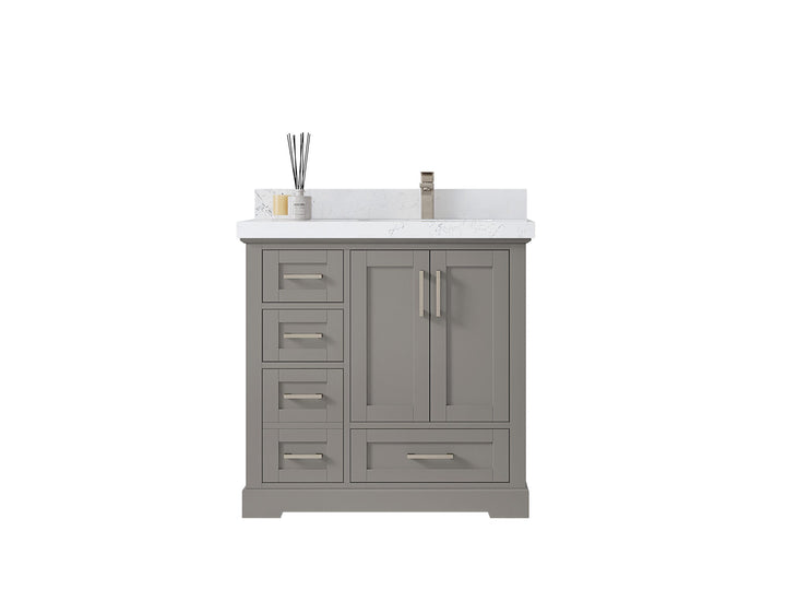 Boston 36 in. W x 22 in. D Right Offset Sink Bathroom Vanity - photo 1