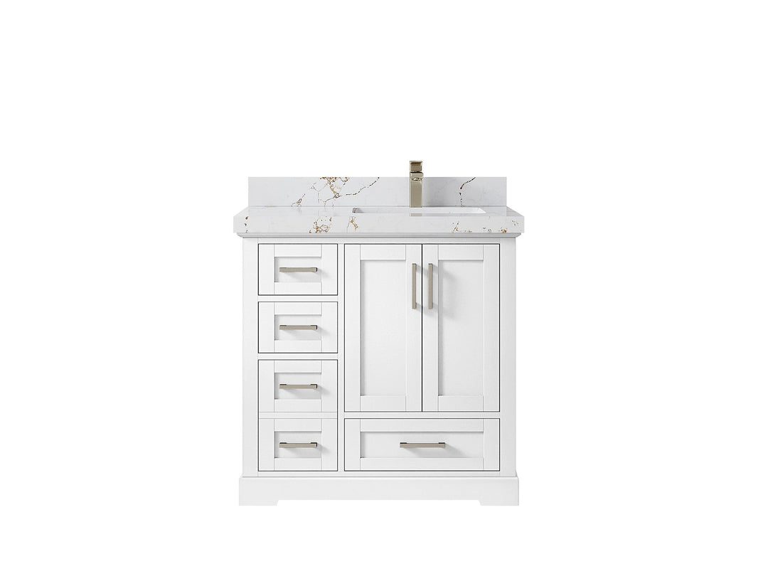 Boston 36 in. W x 22 in. D Right Offset Sink Bathroom Vanity - Willow Bath and Vanity
