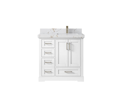 Boston 36 in. W x 22 in. D Right Offset Sink Bathroom Vanity - Willow Bath and Vanity