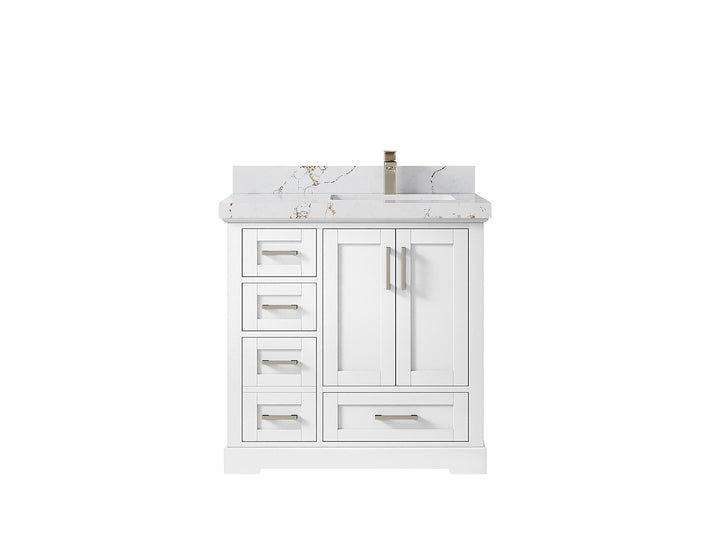 Boston 36 in. W x 22 in. D Right Offset Sink Bathroom Vanity - photo 37
