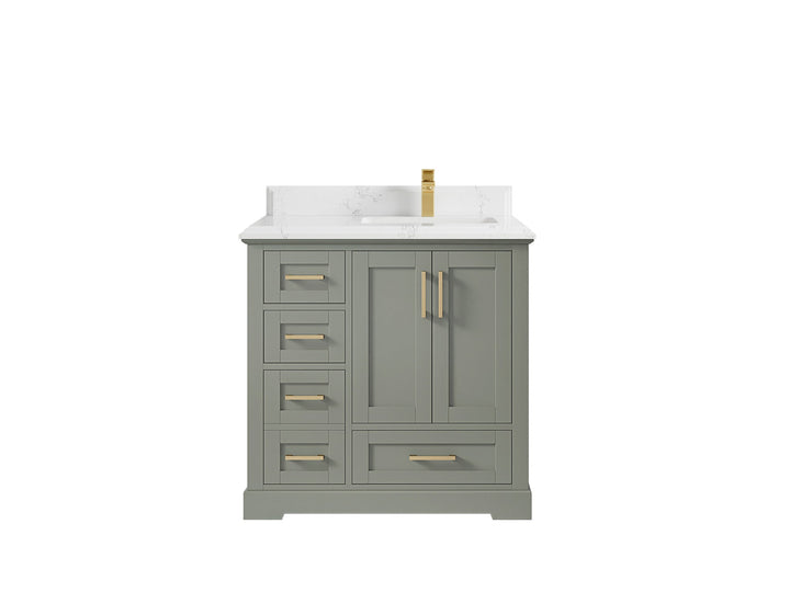 Boston 36 in. W x 22 in. D Right Offset Sink Bathroom Vanity - photo 46