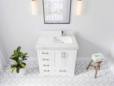 Boston 36 in. W x 22 in. D Right Offset Sink Bathroom Vanity - Willow Bath and Vanity