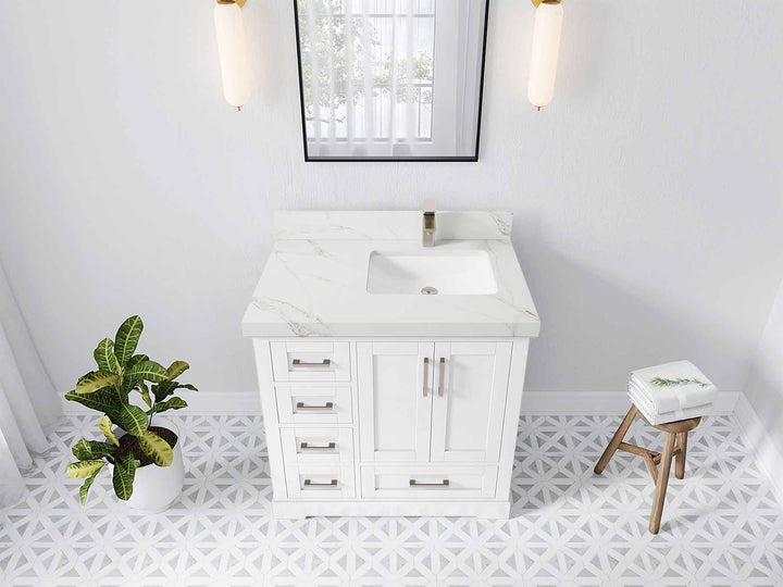 Boston 36 in. W x 22 in. D Right Offset Sink Bathroom Vanity - photo 26
