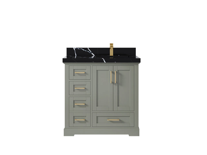 Boston 36 in. W x 22 in. D Right Offset Sink Bathroom Vanity - photo 18