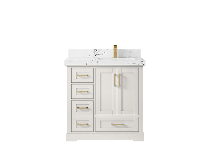 Boston 36 in. W x 22 in. D Right Offset Sink Bathroom Vanity - photo 39